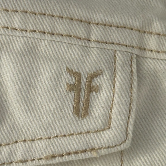 Frye White Button Front Long Sleeve Cotton Denim Shirt Dress - Picture 15 of 15